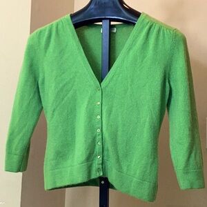 Green Button-Up Cardigan